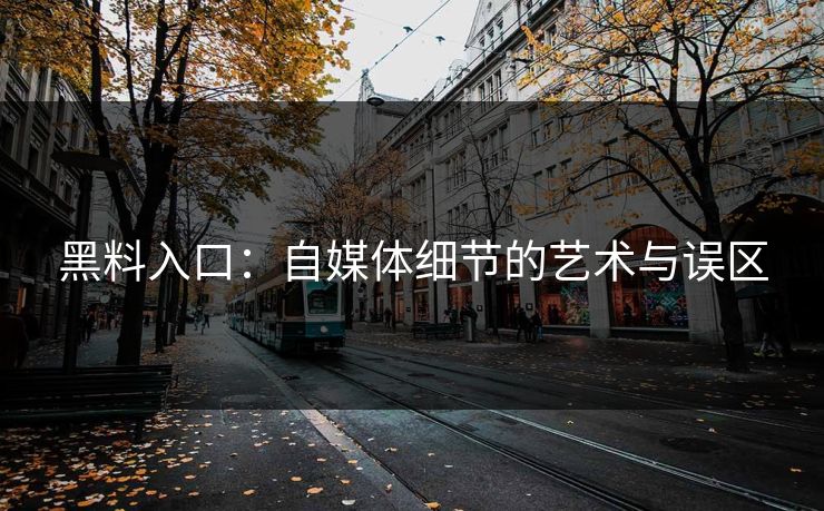 黑料入口:自媒体细节的艺术与误区 第1张 黑料入口:自媒体细节的艺术与误区 第1张