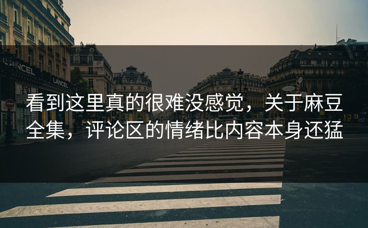 看到这里真的很难没感觉,关于麻豆全集,评论区的情绪比内容本身还猛 第1张 看到这里真的很难没感觉,关于麻豆全集,评论区的情绪比内容本身还猛 第1张