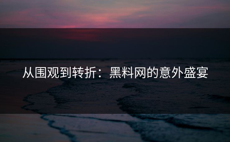 从围观到转折:黑料网的意外盛宴 第1张 从围观到转折:黑料网的意外盛宴 第1张