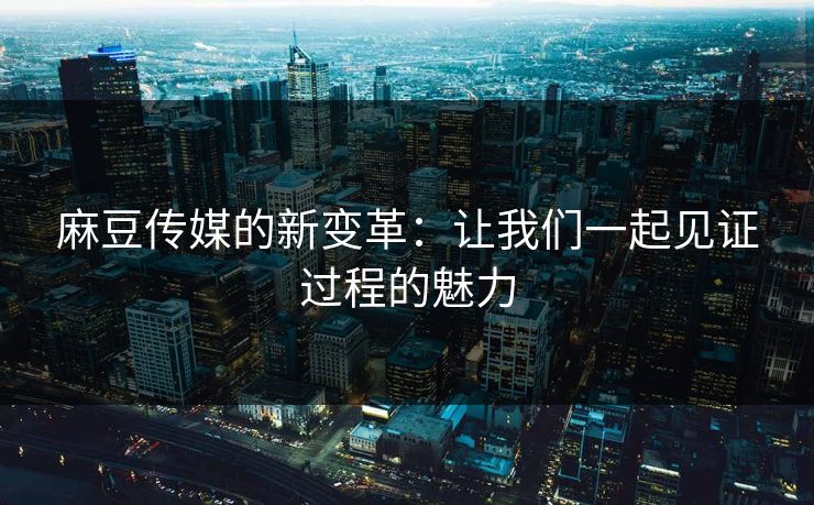 麻豆传媒的新变革：让我们一起见证过程的魅力  第1张