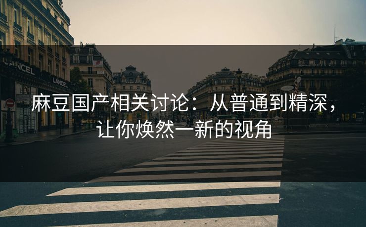 麻豆国产相关讨论：从普通到精深，让你焕然一新的视角  第1张