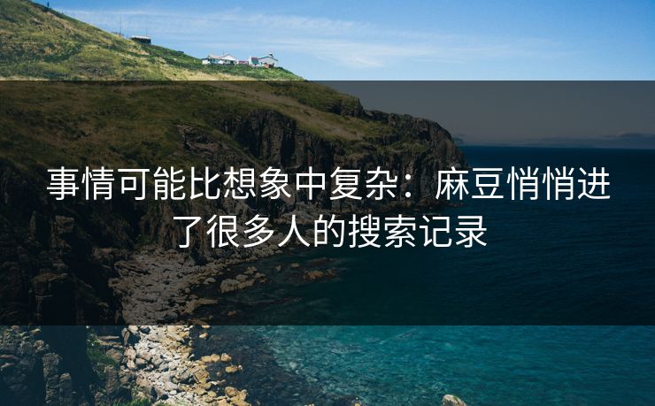 事情可能比想象中复杂：麻豆悄悄进了很多人的搜索记录  第1张